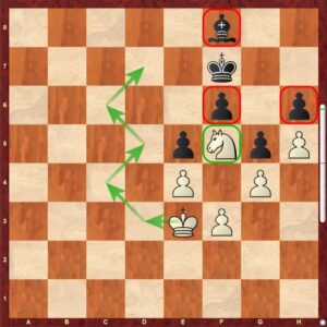 Bishop vs Knight Endgame on 1 flank, Knight dominates.